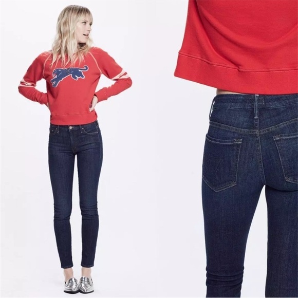 Mother Blue Jeans Looker Clean Sweep 26 (27)x29 Stretchy Skinny Ankle Distressed - Picture 13 of 16